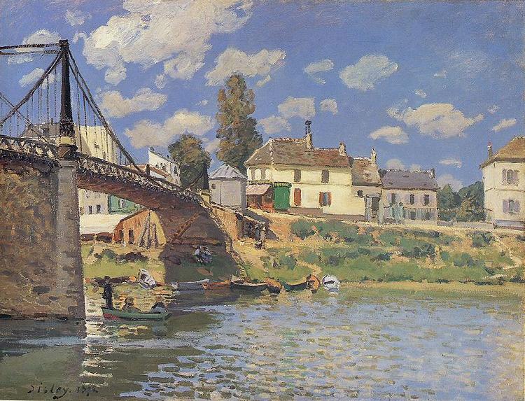 Alfred Sisley Bridge at Villeneuve la Garenne. oil painting image